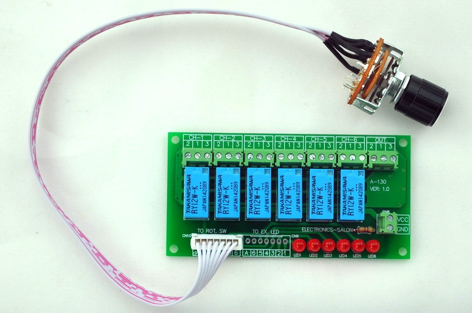 ELECTRONICS-SALON 6 Channel Unbalanced Stereo or Balanced Mono Audio Input Selector Relay Module.