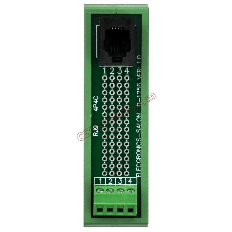 Slim DIN Rail Mount RJ9 4P4C Breakout Board Interface Module.