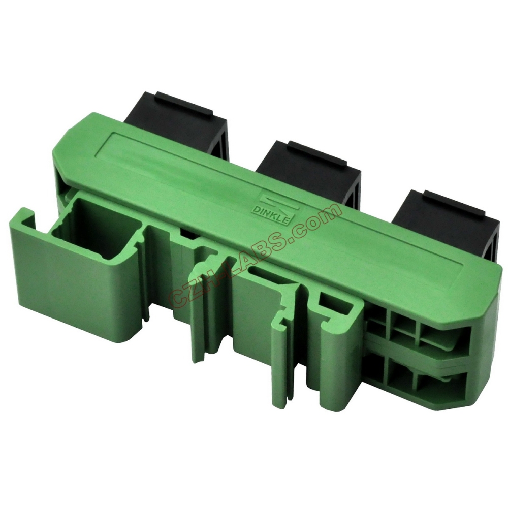 Slim DIN Rail Mount RJ11/RJ12 6P6C 3 Jacks Splitter Buss Board Interface Module.
