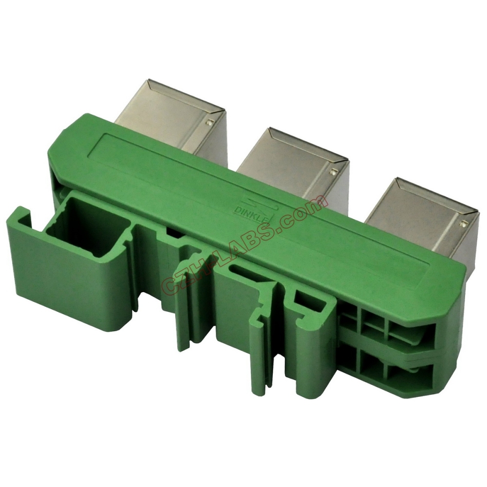 Slim DIN Rail Mount RJ45 8P8C 3 Jacks Splitter Buss Board Interface Module.