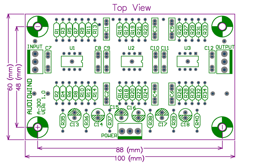 AUDIOWIND A-300 Stereo Phono RIAA Preamplifier Preamp Module (For MC Pickup).