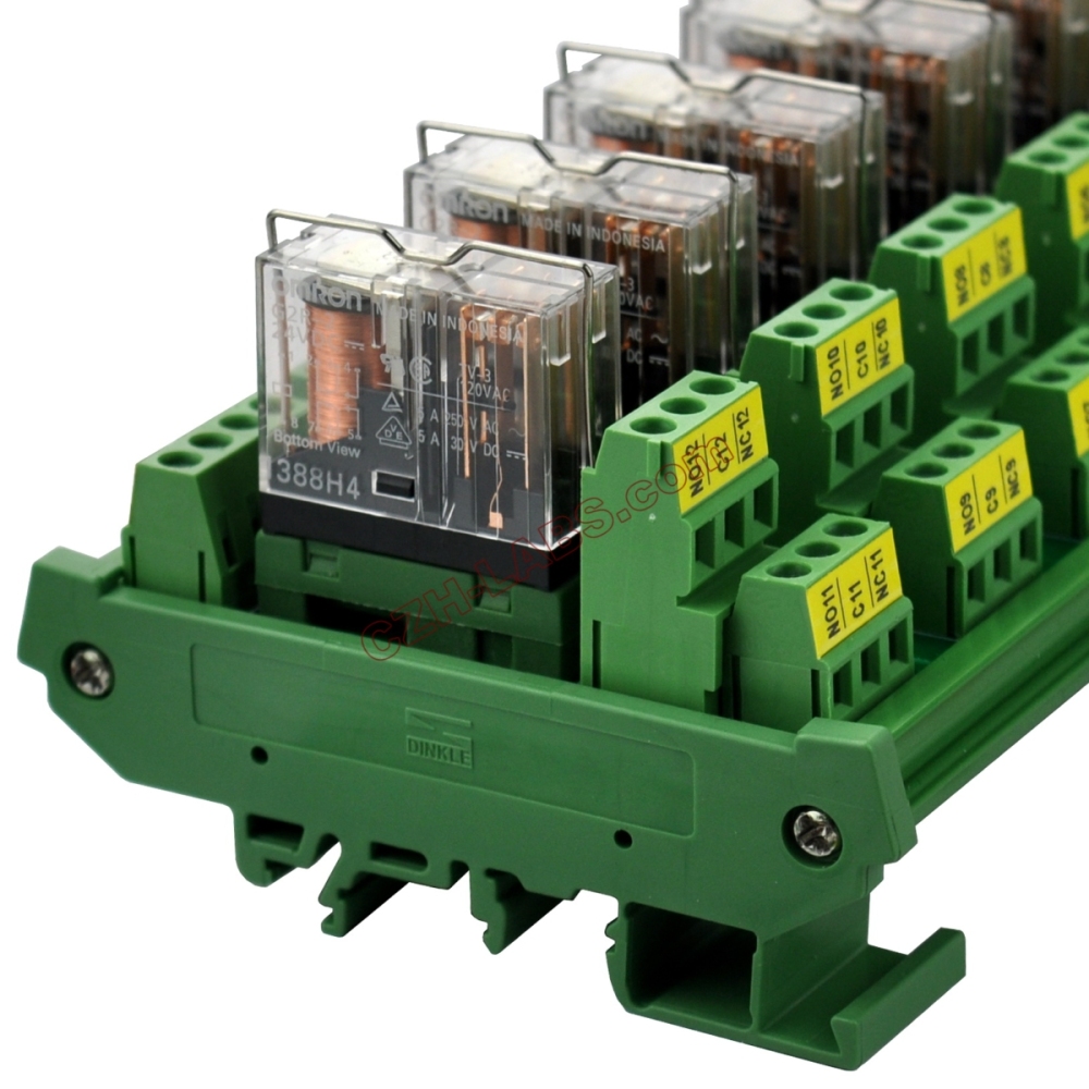 DIN Rail Mount AC/DC 24V Control 6 DPDT 5Amp Pluggable Power Relay Interface Module.