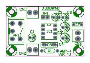 AUDIOWIND Battery Supply Audio Mono Amplifier Kit, NJM386D, LM386.