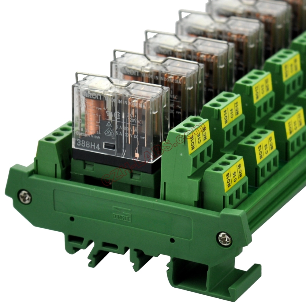 DIN Rail Mount AC/DC 24V Control 8 DPDT 5Amp Pluggable Power Relay Interface Module.