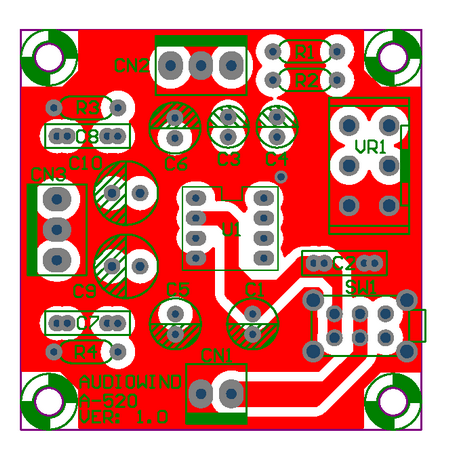 AUDIOWIND 2-Chl 0.7 Watt Audio Amplifier Module, Based on NJM2073.
