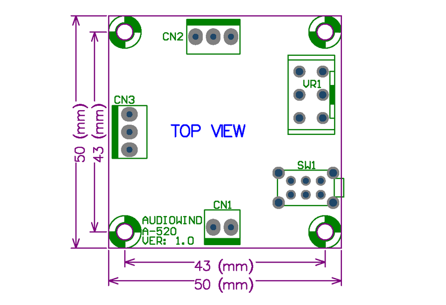 AUDIOWIND 2-Chl 0.7 Watt Audio Amplifier Module, Based on NJM2073.