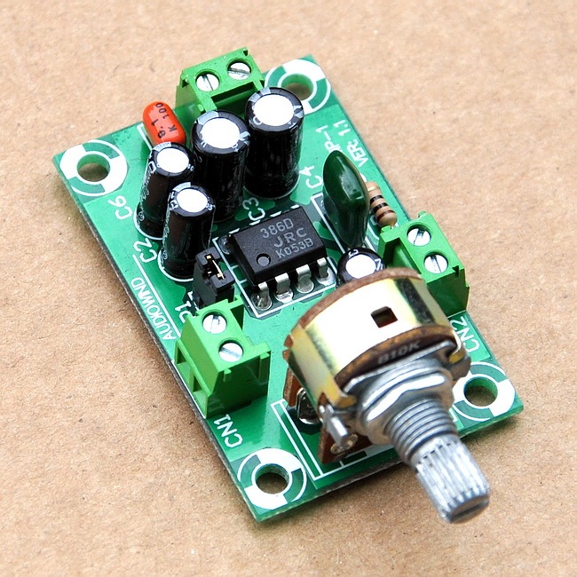 AUDIOWIND Battery Supply Audio Mono Amplifier Kit, NJM386D, LM386.