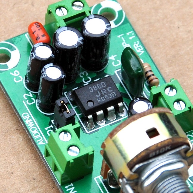 AUDIOWIND Battery Supply Audio Mono Amplifier Kit, NJM386D, LM386.