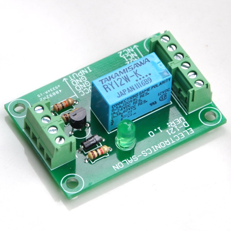 ELECTRONICS-SALON DPDT Signal Relay Module, 12Vdc, RY12W-K Relay. Has Assembled.