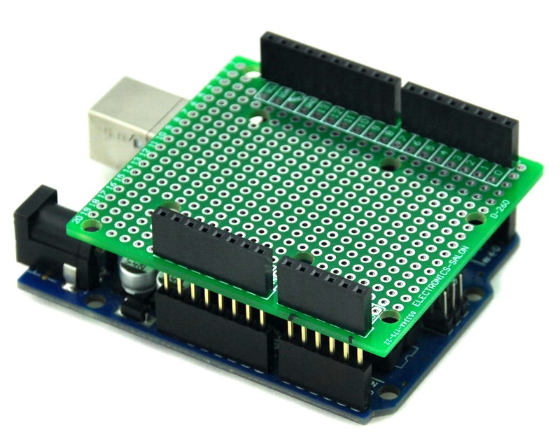 ELECTRONICS-SALON DIN Rail Mount Adapter/Prototype PCB Kit For Arduino UNO / Mega 2560 etc.