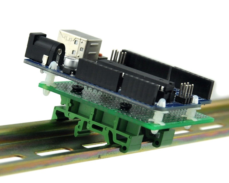 ELECTRONICS-SALON DIN Rail Mount Adapter/Prototype PCB Kit For Arduino UNO / Mega 2560 etc.