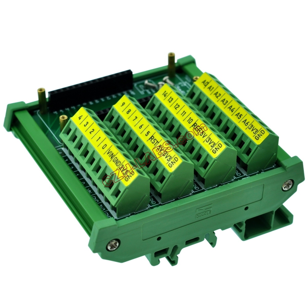 DIN Rail Mount Screw Terminal Block Breakout Module Board for Arduino MKR.