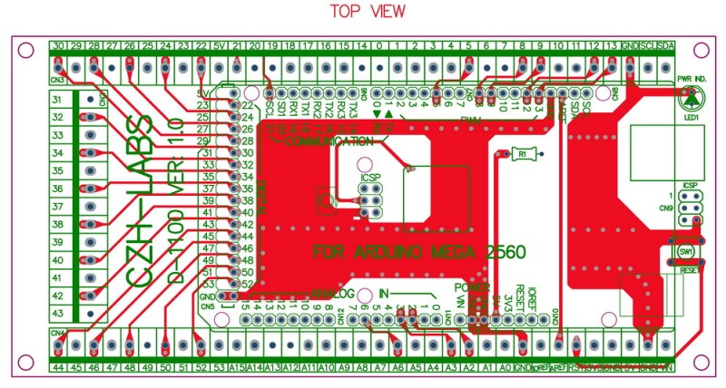 CZH-LABS DIN Rail Mount Screw Terminal Block Adapter Module, For Arduino MEGA-2560 R3.