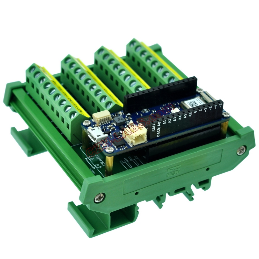 DIN Rail Mount Screw Terminal Block Breakout Module Board for Arduino MKR.