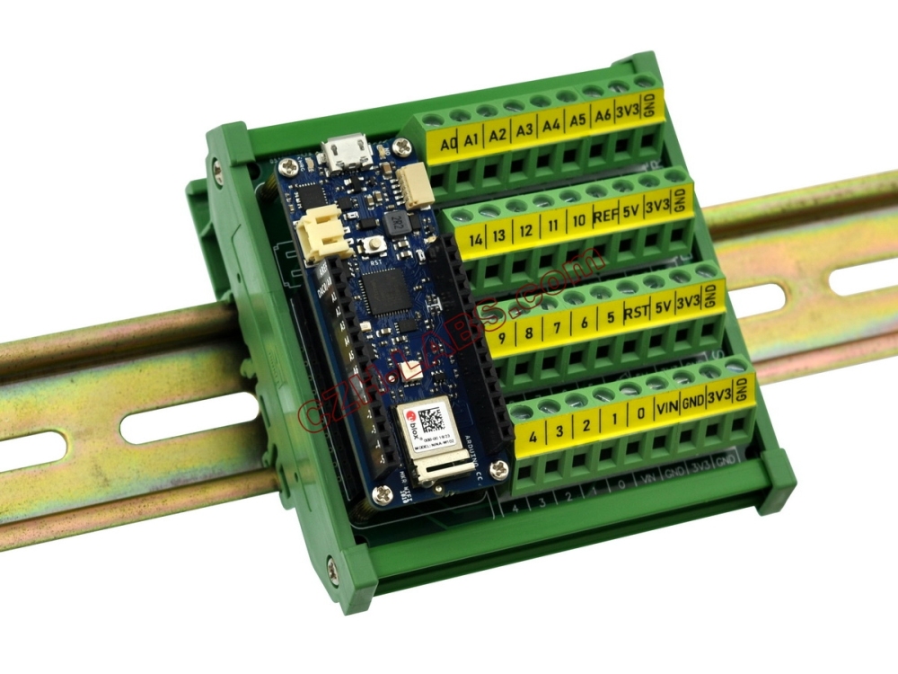 DIN Rail Mount Screw Terminal Block Breakout Module Board for Arduino MKR.