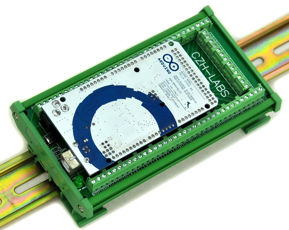 CZH-LABS DIN Rail Mount Screw Terminal Block Adapter Module, For Arduino MEGA-2560 R3.