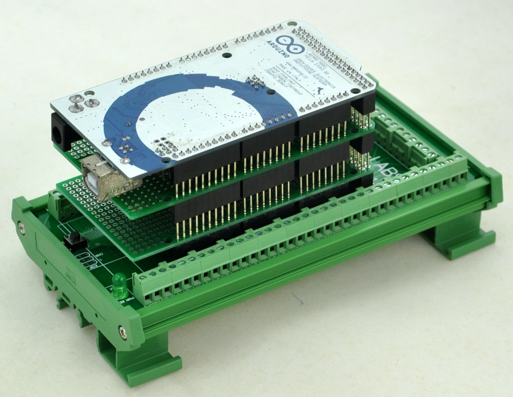 CZH-LABS DIN Rail Mount Screw Terminal Block Adapter Module, For Arduino MEGA-2560 R3.