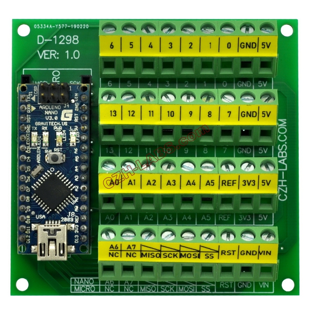 Screw Terminal Block Breakout Module Board for Arduino NANO/MICRO.