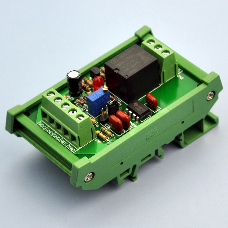 DIN Rail Mount Voltage Comparator Relay Module, DC12V, SPDT 10Amp Relay.