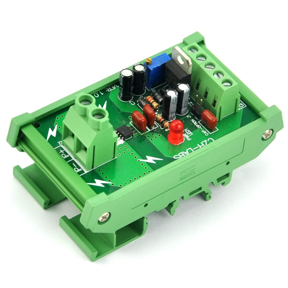 DIN Rail Mount +/-30Amp AC/DC Current Sensor Module, based on ACS712.