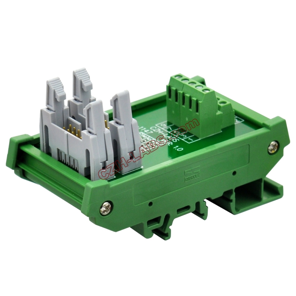DIN Rail Mount Dual IDC10 Pitch 2.54mm Male Header Interface Module Breakout Board.