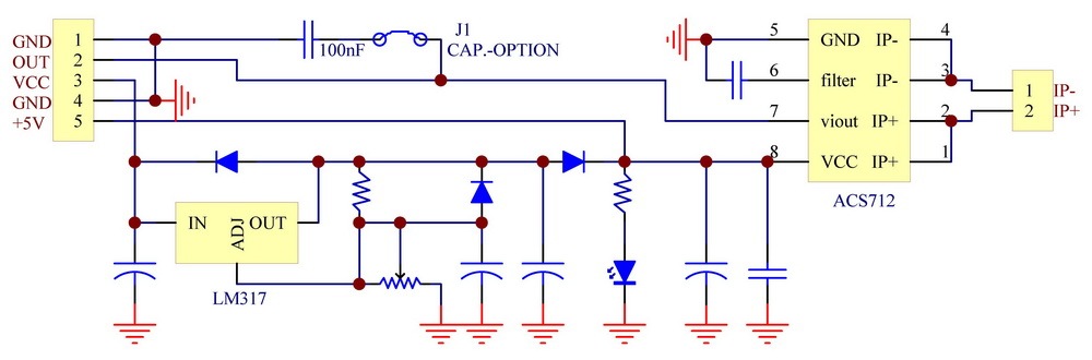 DIN Rail Mount +/-30Amp AC/DC Current Sensor Module, based on ACS712.