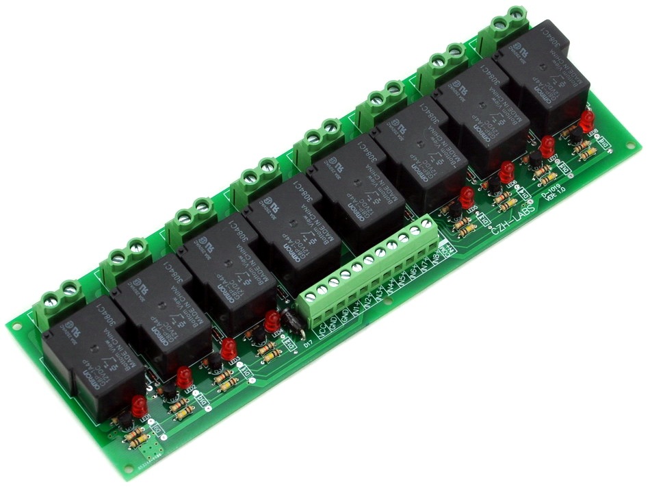 8 Channel SPST-NO 30Amp Power Relay Module Board, 12V Version, 30A.