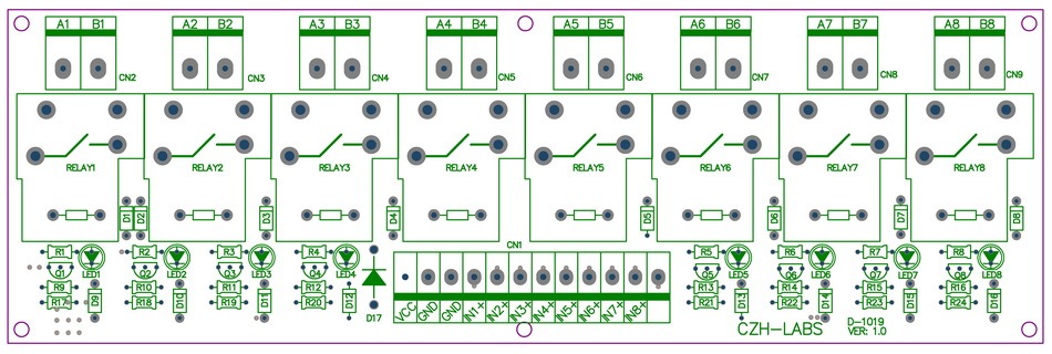 8 Channel SPST-NO 30Amp Power Relay Module Board, 12V Version, 30A.