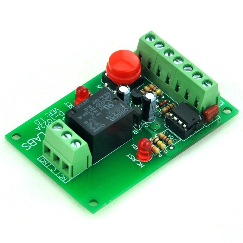 Panel Mount Momentary-Switch/Pulse-Signal Control Latching SPDT Relay Module,5V.