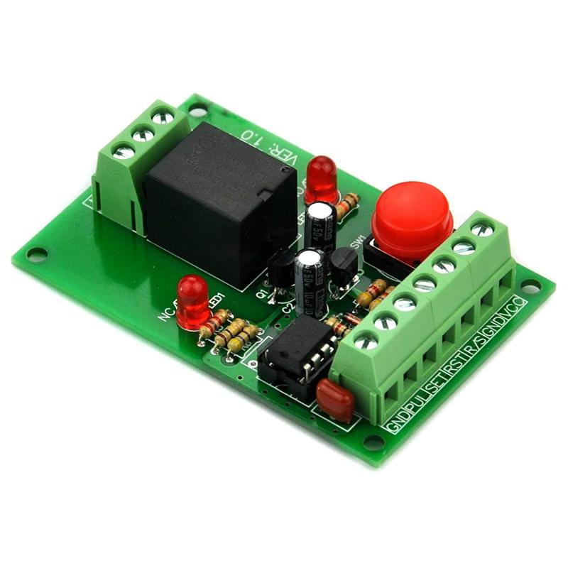 Panel Mount Momentary-Switch/Pulse-Signal Control Latching SPDT Relay Module,12V.