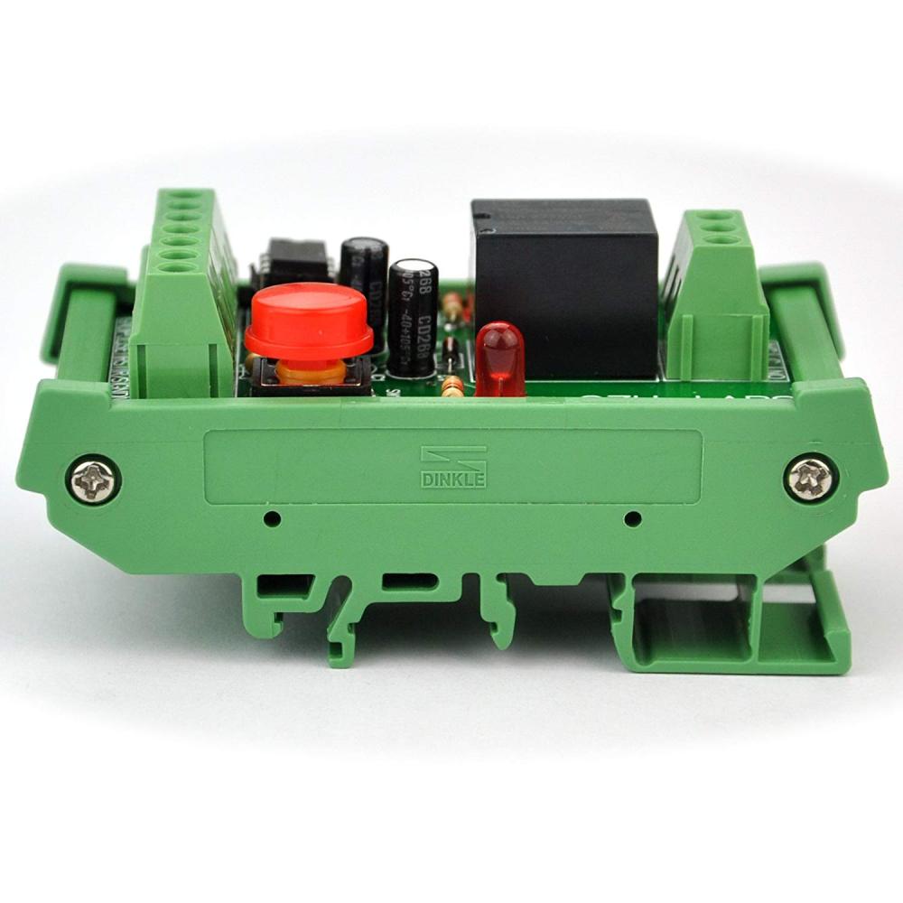 DIN Rail Momentary-Switch/Pulse-Signal Control Latching SPDT Relay Module, 12V.