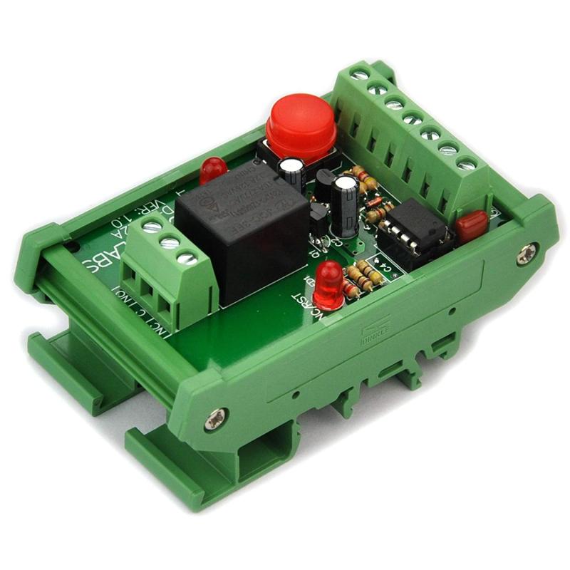 DIN Rail Momentary-Switch/Pulse-Signal Control Latching SPDT Relay Module, 12V.