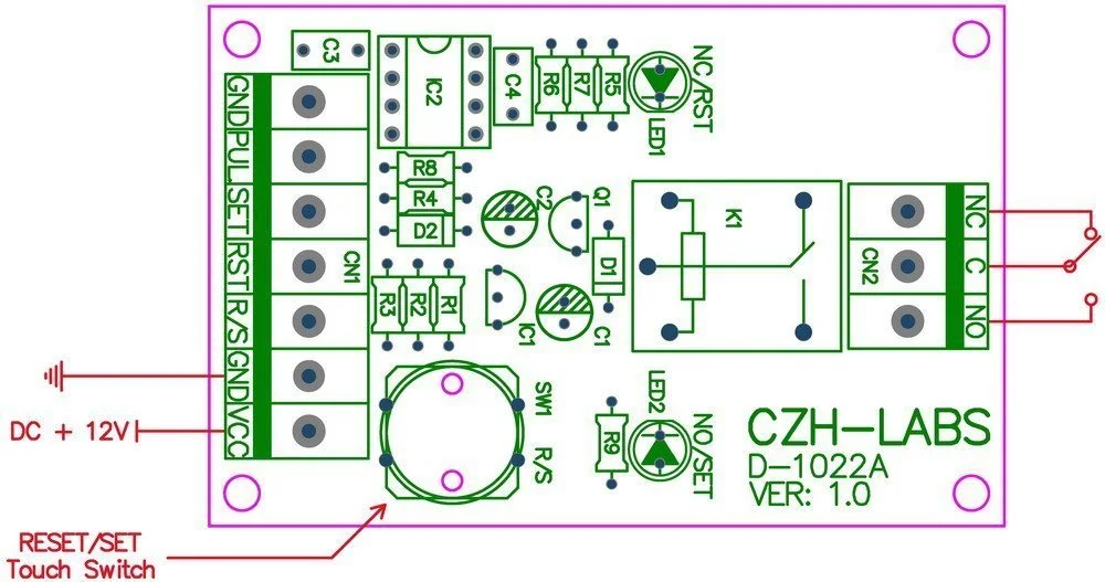 CZH-LABS Panel Mount Momentary-Switch/Pulse-Signal Control Latching ...