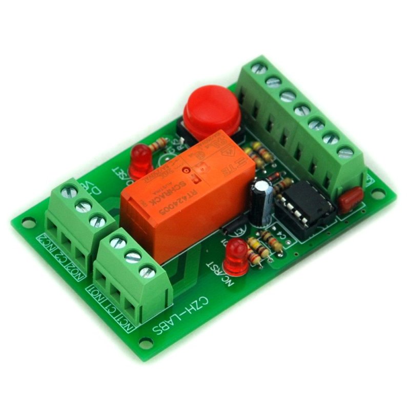 Panel Mount Momentary-Switch/Pulse-Signal Control Latching DPDT Relay Module,5V.
