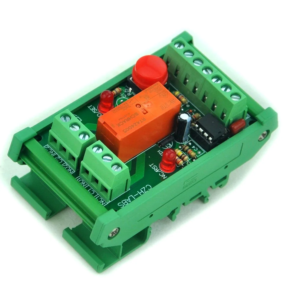 CZH-LABS DIN Rail Momentary-Switch/Pulse-Signal Control Latching DPDT ...