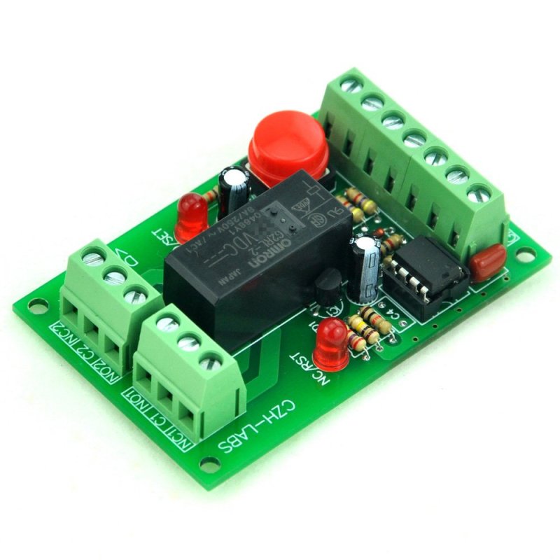 Panel Mount Momentary-Switch/Pulse-Signal Control Latching DPDT Relay Module,24V.