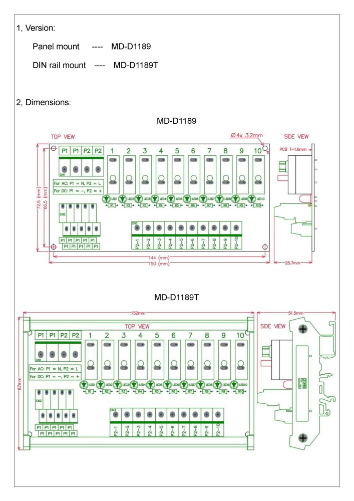 DIN Rail Mount 10 Position Thermal Circuit Breaker Power Distribution Module.