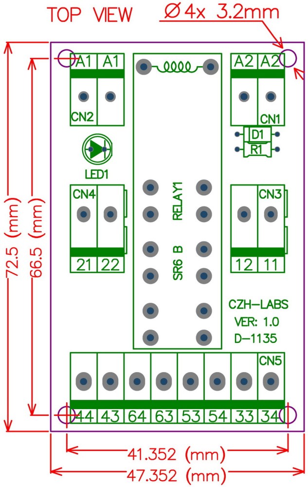 DIN Rail Mount Safety Relay Module, 48V AC/DC, SR6B4048, 4PST-NO DPST-NC.