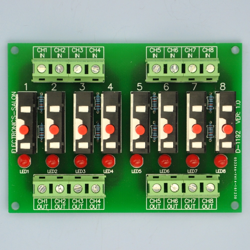 Panel Mount Independent 8 Channels Thermal Circuit Breaker Module.