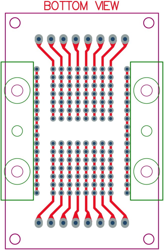 DIP-16 Component to Screw Terminal Adapter PCB, w/Simple DIN Rail Mount Bracket.