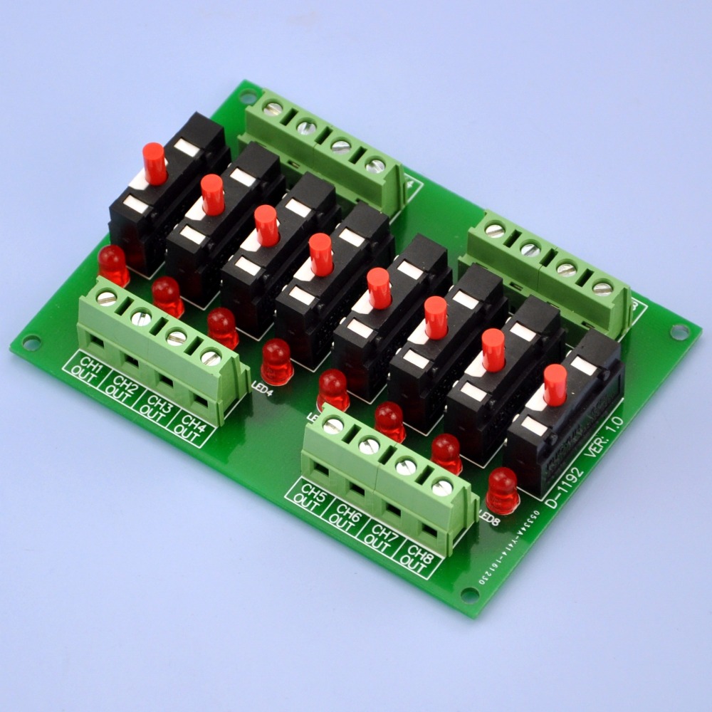 Panel Mount Independent 8 Channels Thermal Circuit Breaker Module.