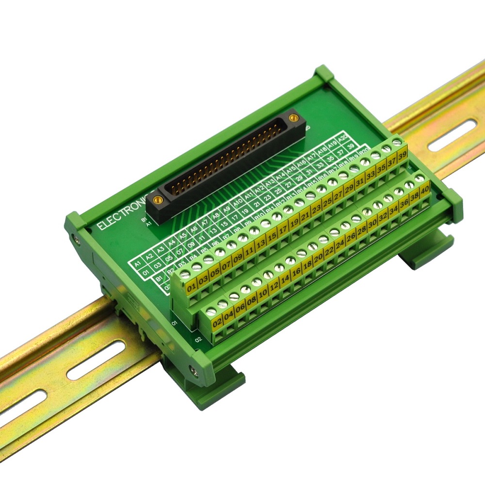 Compatible XW2B-40F5-P 40Pin Rectangular Connector-Terminal Block Conversion Module, for PLC Wiring. MD-D1235T-1