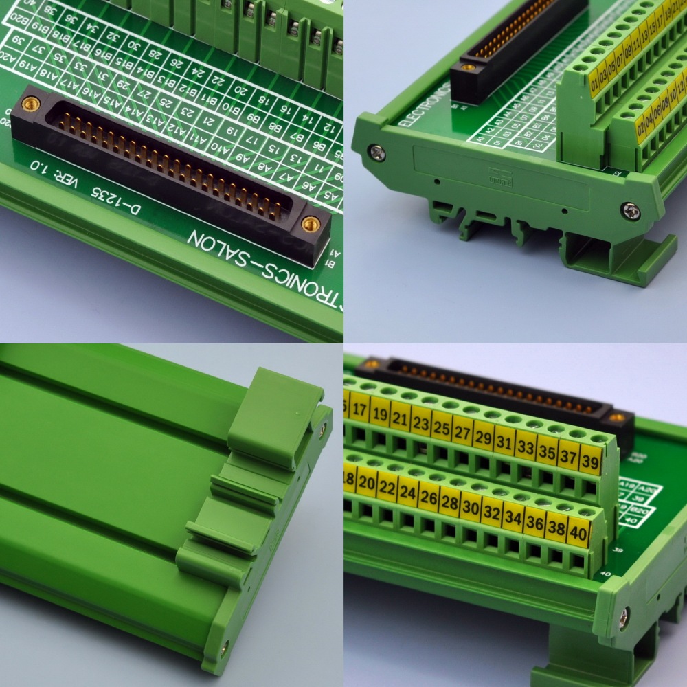 Compatible XW2B-40F5-P 40Pin Rectangular Connector-Terminal Block Conversion Module, for PLC Wiring. MD-D1235T-1