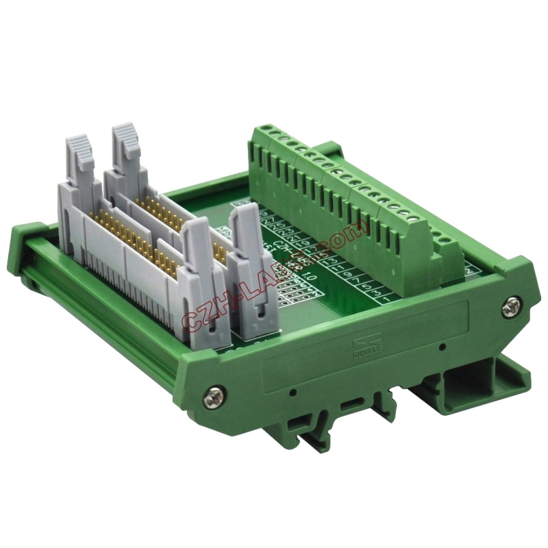 DIN Rail Mount Dual IDC34 Pitch 2.54mm Male Header Interface Module Breakout Board.