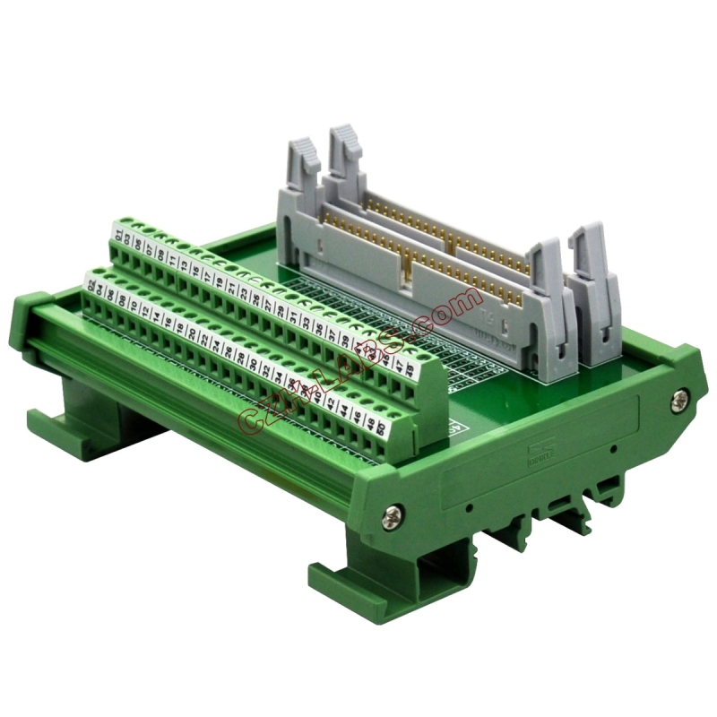 DIN Rail Mount Dual IDC50 Pitch 2.54mm Male Header Interface Module Breakout Board.