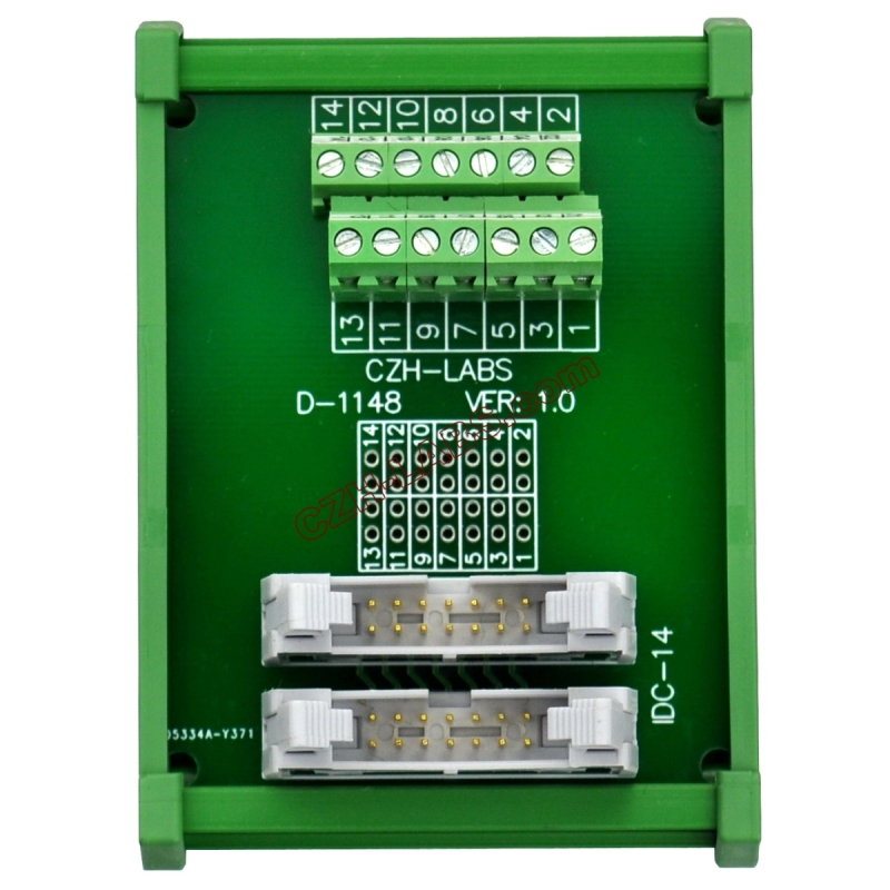 DIN Rail Mount Dual IDC14 Pitch 2.54mm Male Header Interface Module Breakout Board.