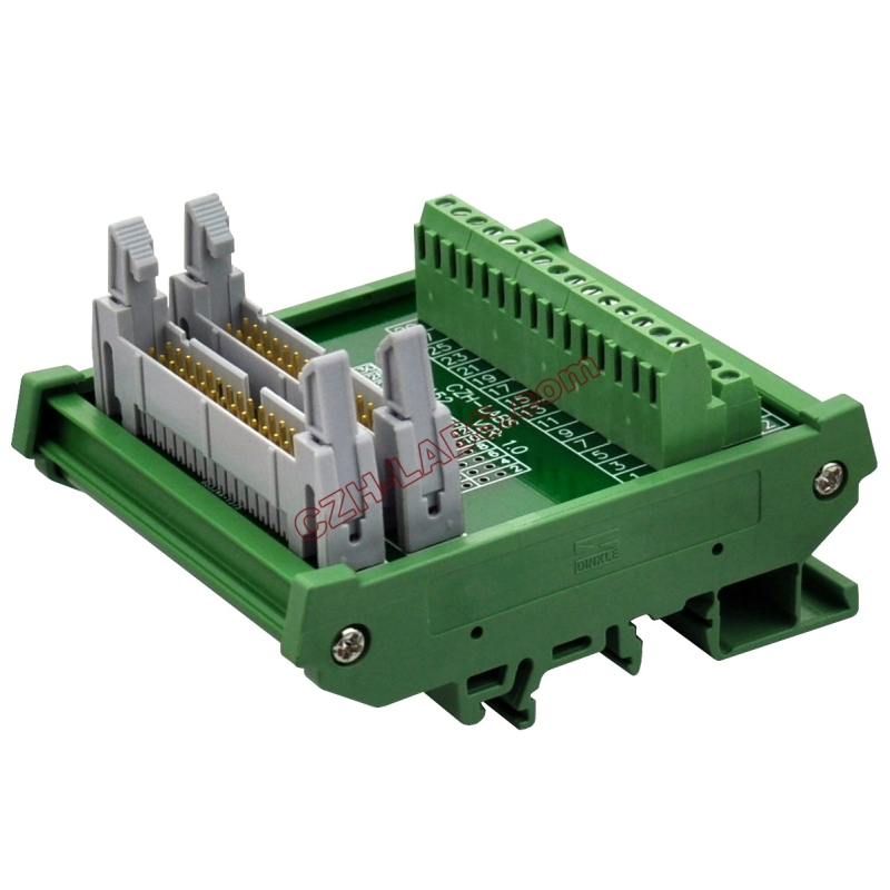 DIN Rail Mount Dual IDC30 Pitch 2.54mm Male Header Interface Module Breakout Board.