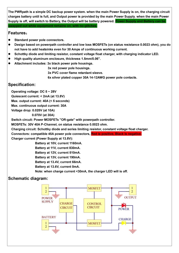 Chunzehui F-1006 Low Loss PWRpath Module, Anderson Powerpole PowerPath PWRgate.