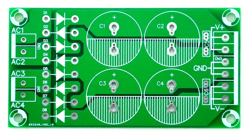 Dual Bridge Dual Polarity Unregulated Power Supply PCB.