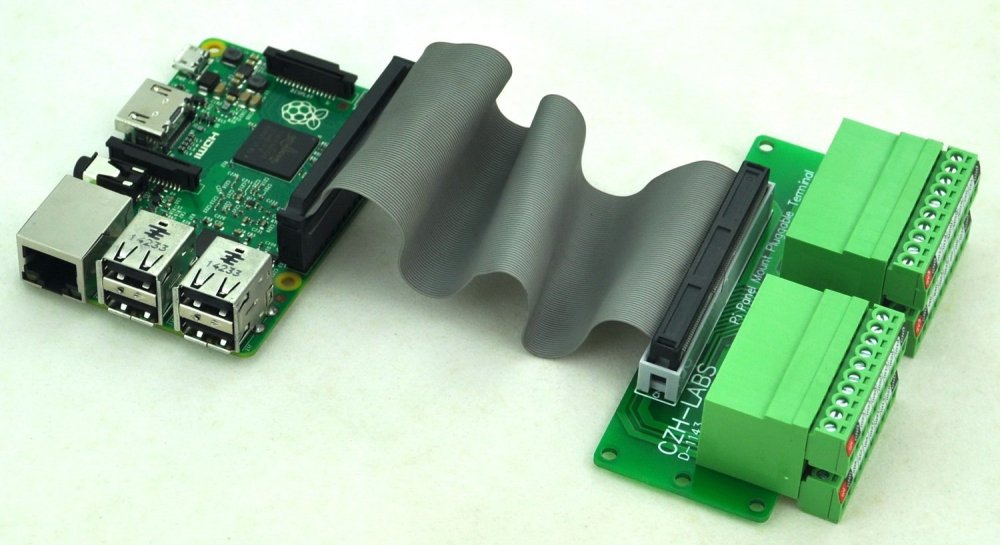 Pi Panel Mount Pluggable Terminal Block Breakout Module, for Raspberry Pi.